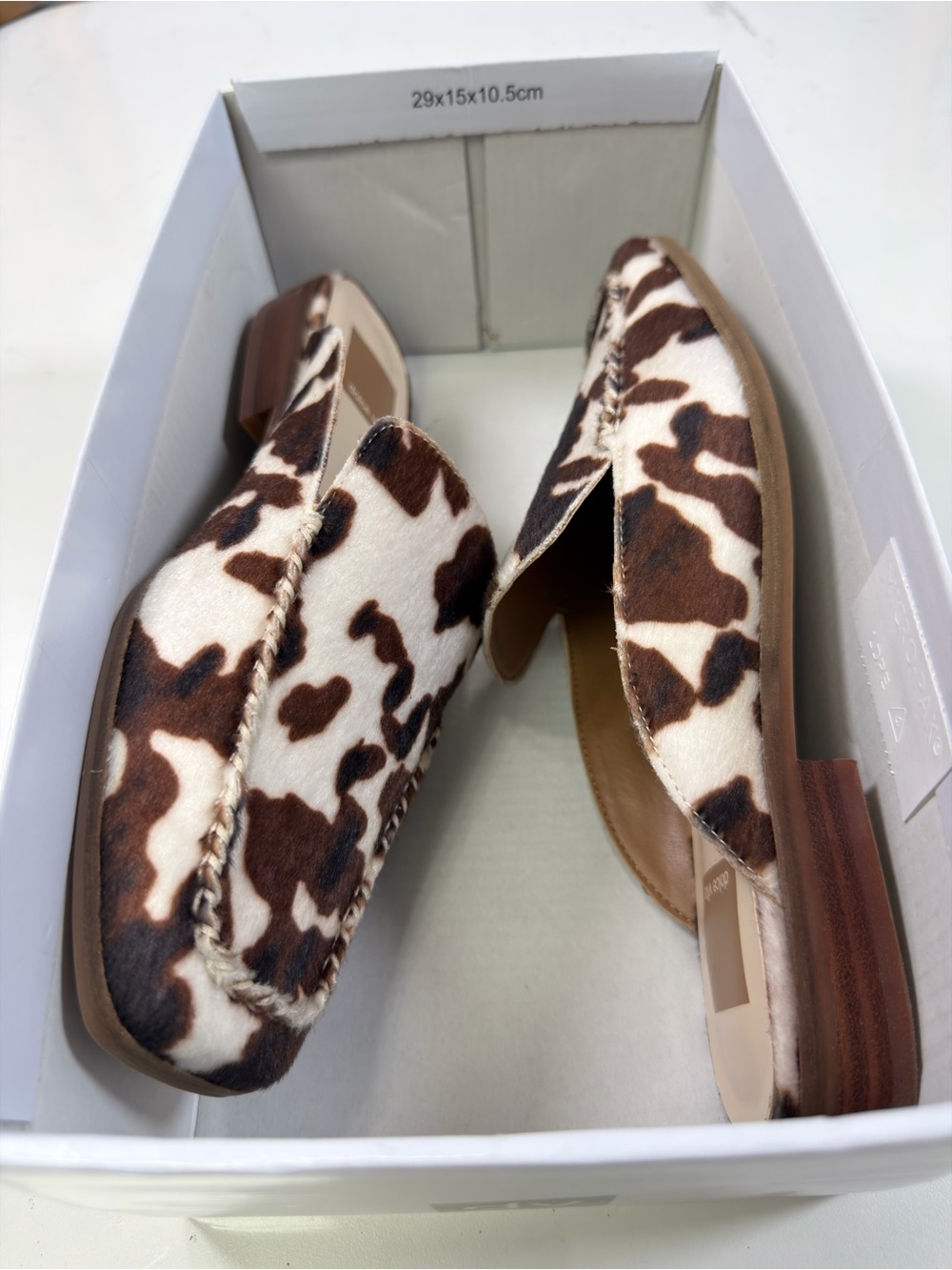 Dolce Vita Brevyn Mules in Cocoa Faux Calf Hair Women’s Size 6.5 - Picture 12 of 15
